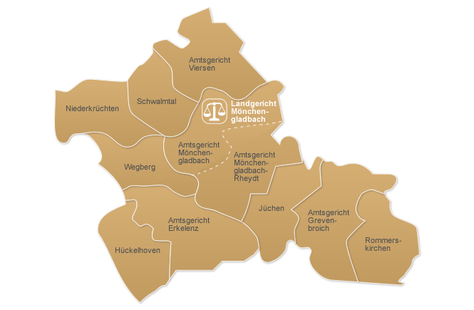 Karte Landgerichtsbezirk Mönchengladbach